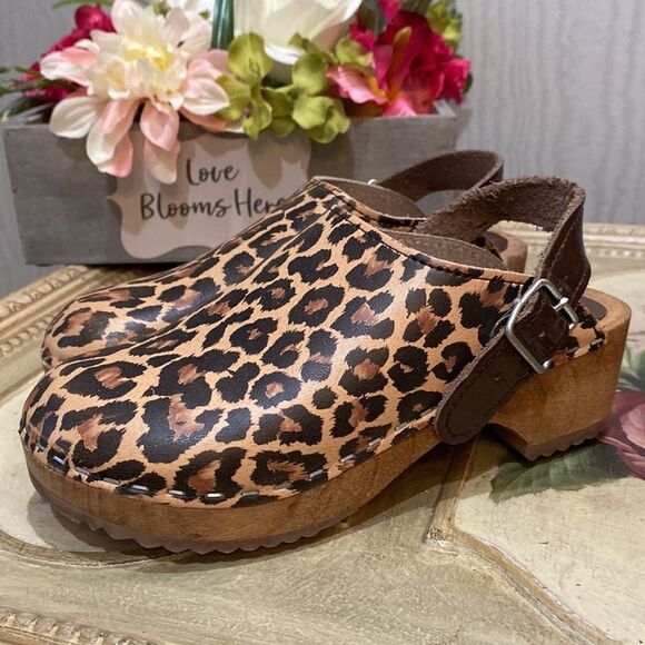 Vollsjo Girls Leopard Animal Print Swedish Clogs EU 32 - Picture 10 of 10